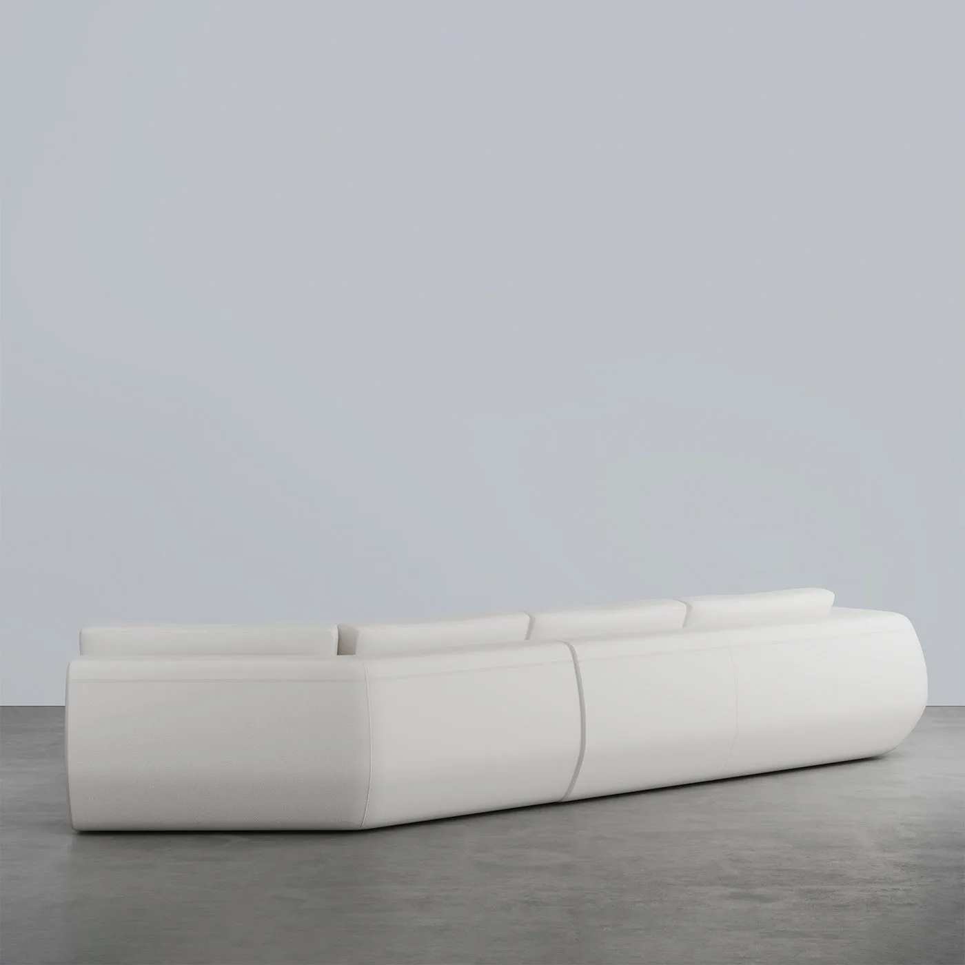 Futura White Leather Sofa