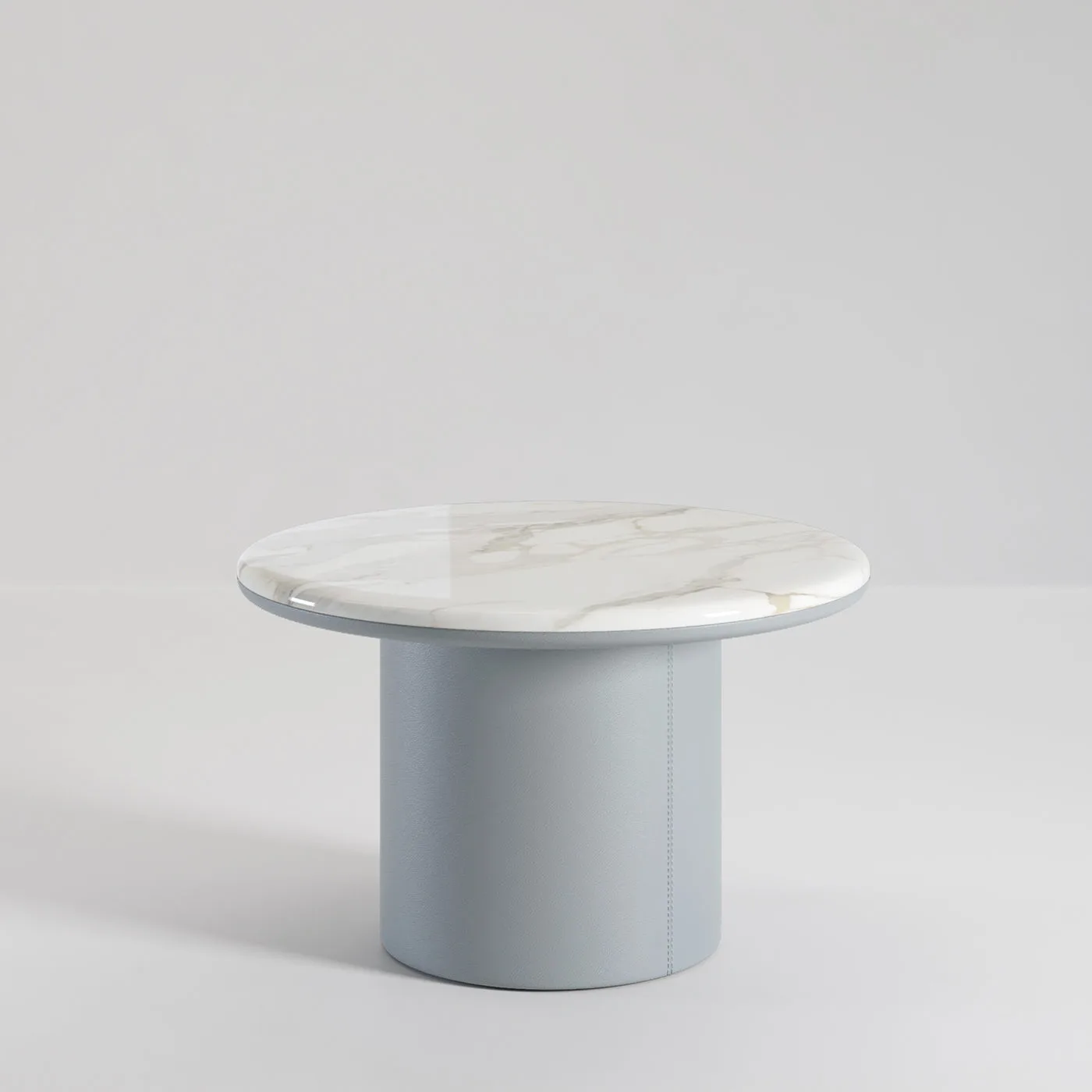 Gemini Leather And Calacatta Marble Coffee Table