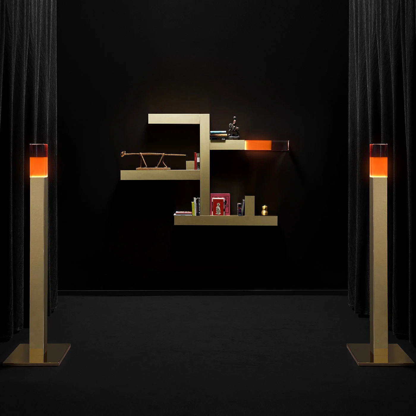 Giotto Gold Floor Lamp By Andrea Branzi