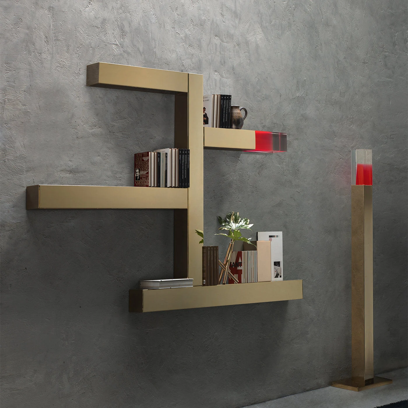 Giotto Gold Floor Lamp By Andrea Branzi