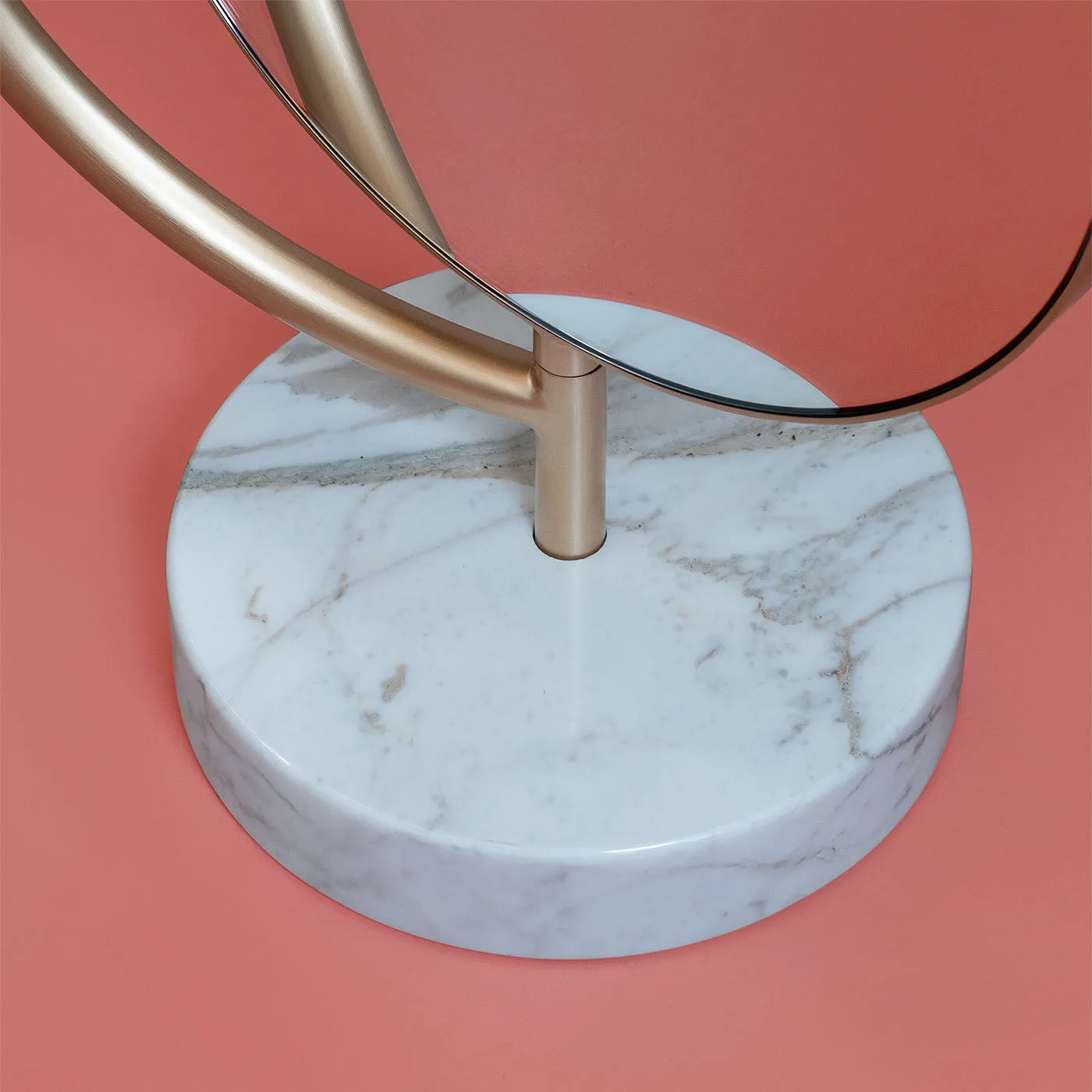 Giove Calacatta Marble And Satin Brass Metal Mirror
