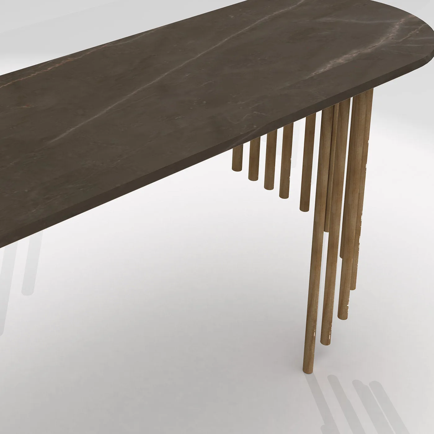 Giunchi Wall-Mounted & Bronze Amani marble Top Console