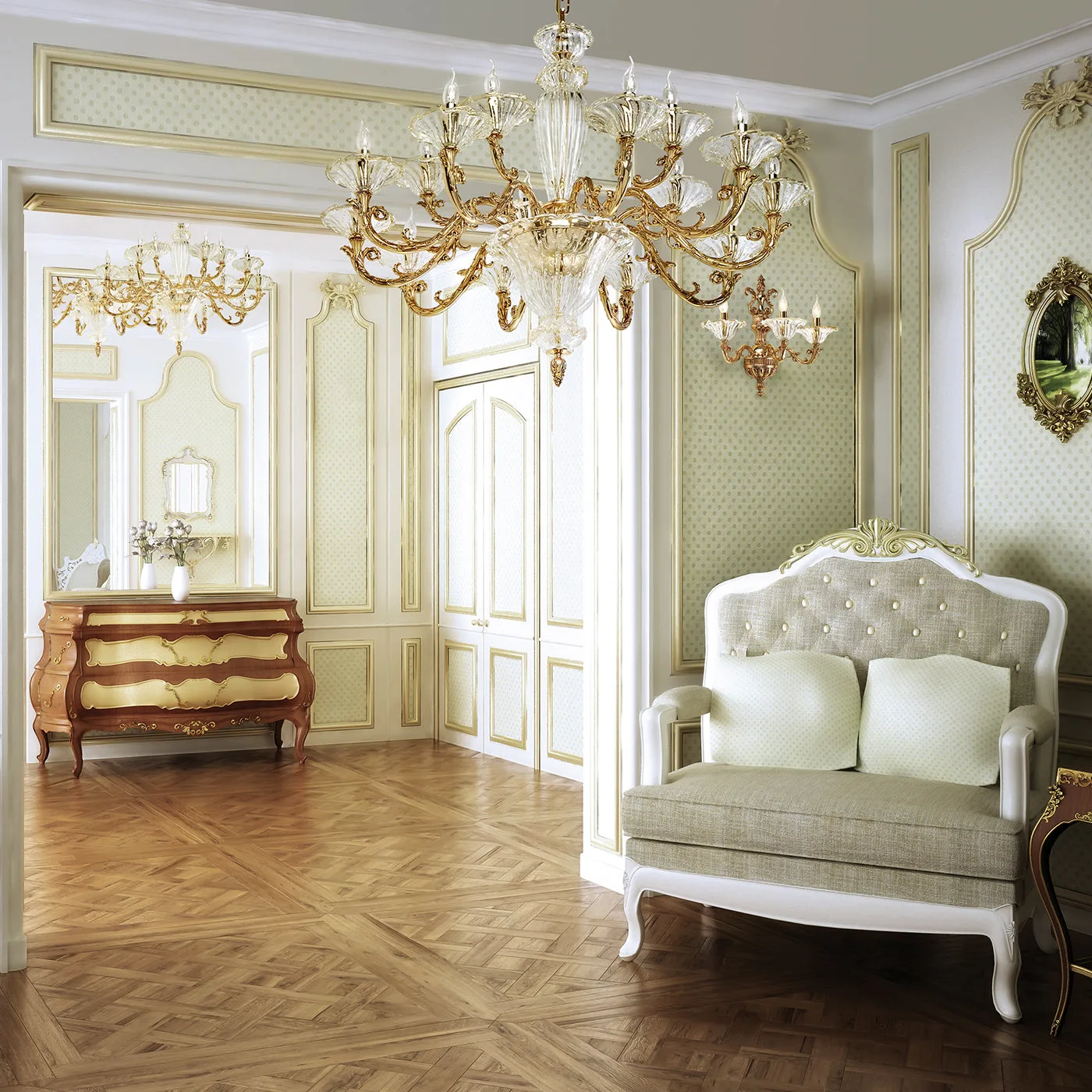 Gold 15-Light Chandelier