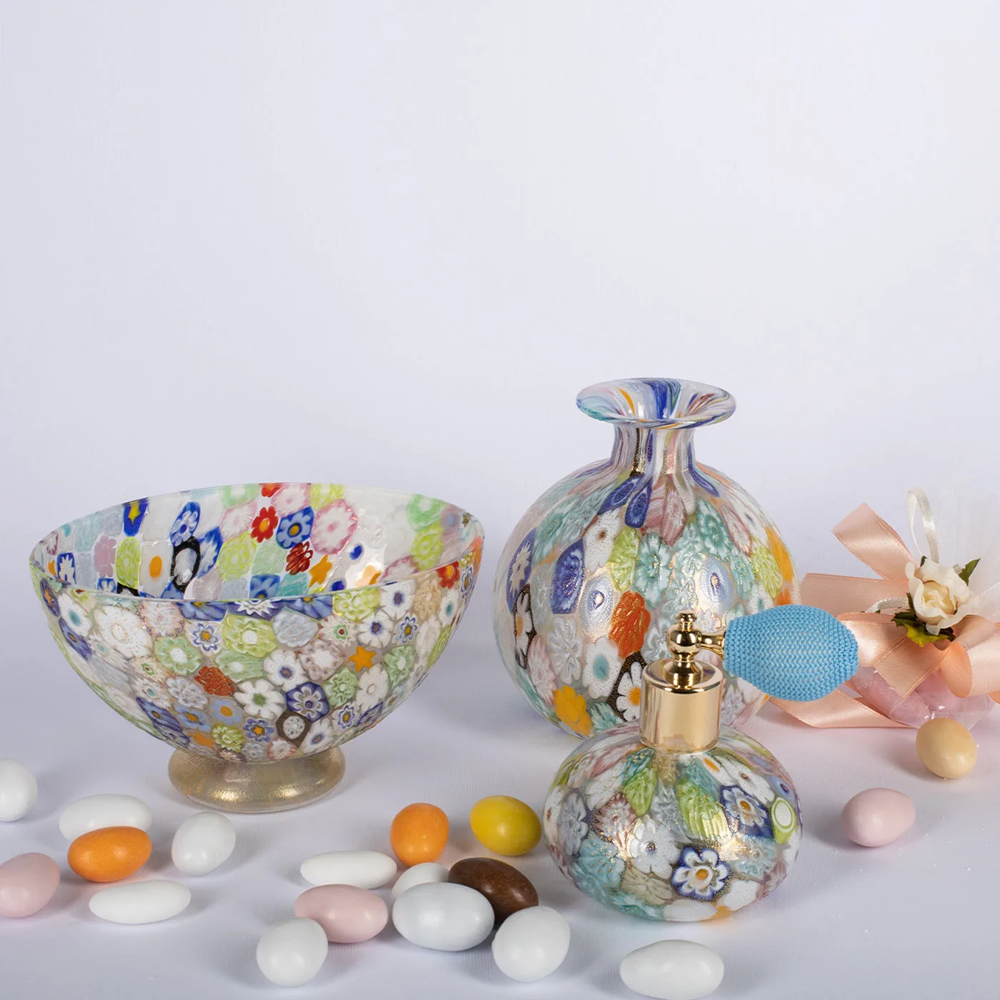 Gold Leaf Multicolor Murrina Perfume Spray Bottle