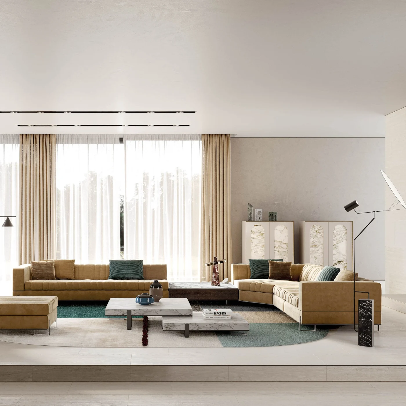 Grand 23 Q Low Square Marble Coffee Table