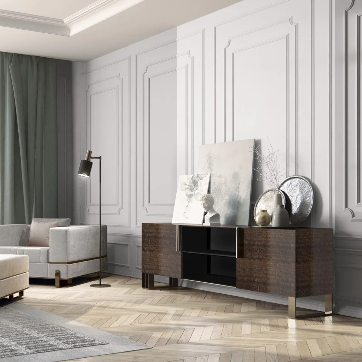 Grand Square Fabric Pouf