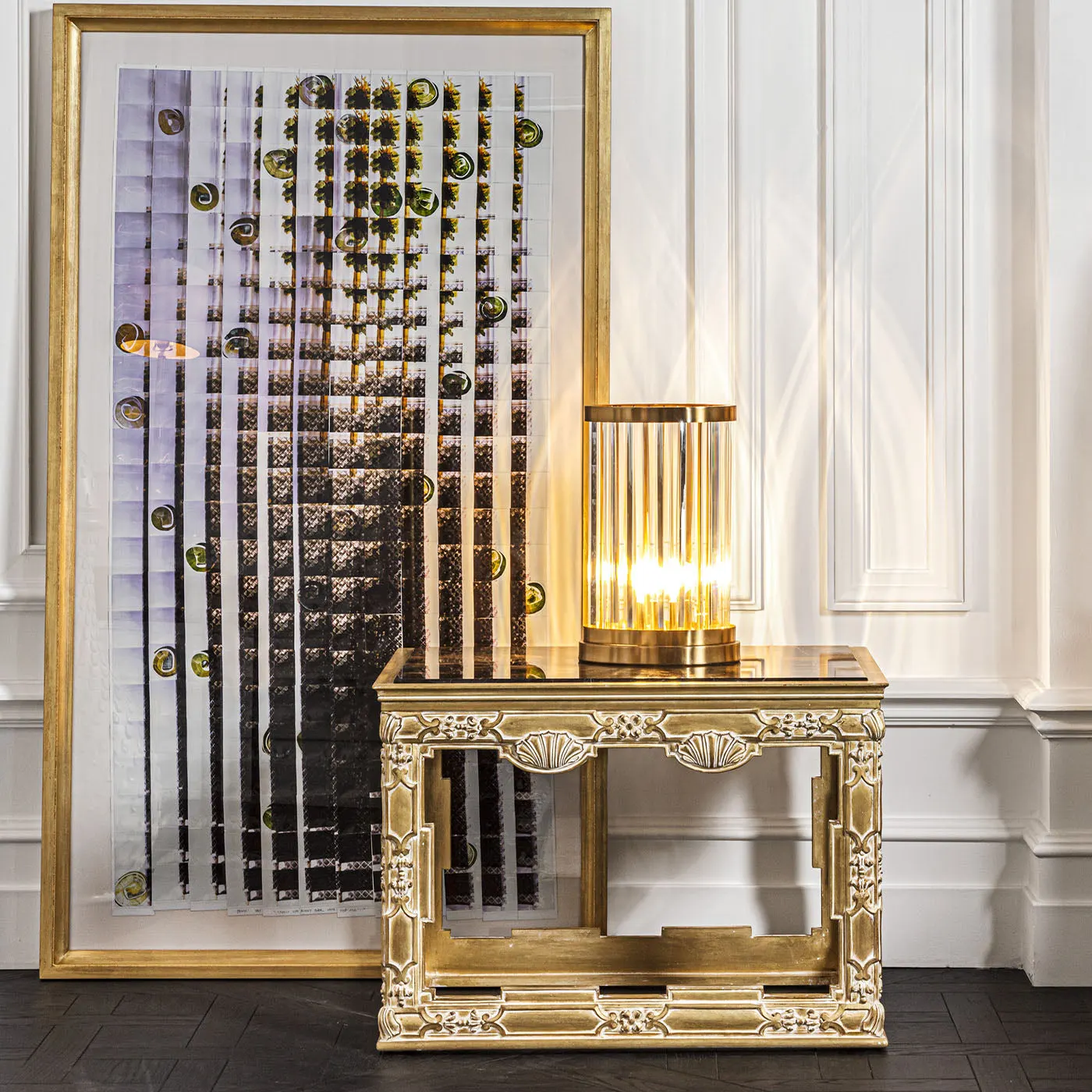 Handcarved Wood Side Table