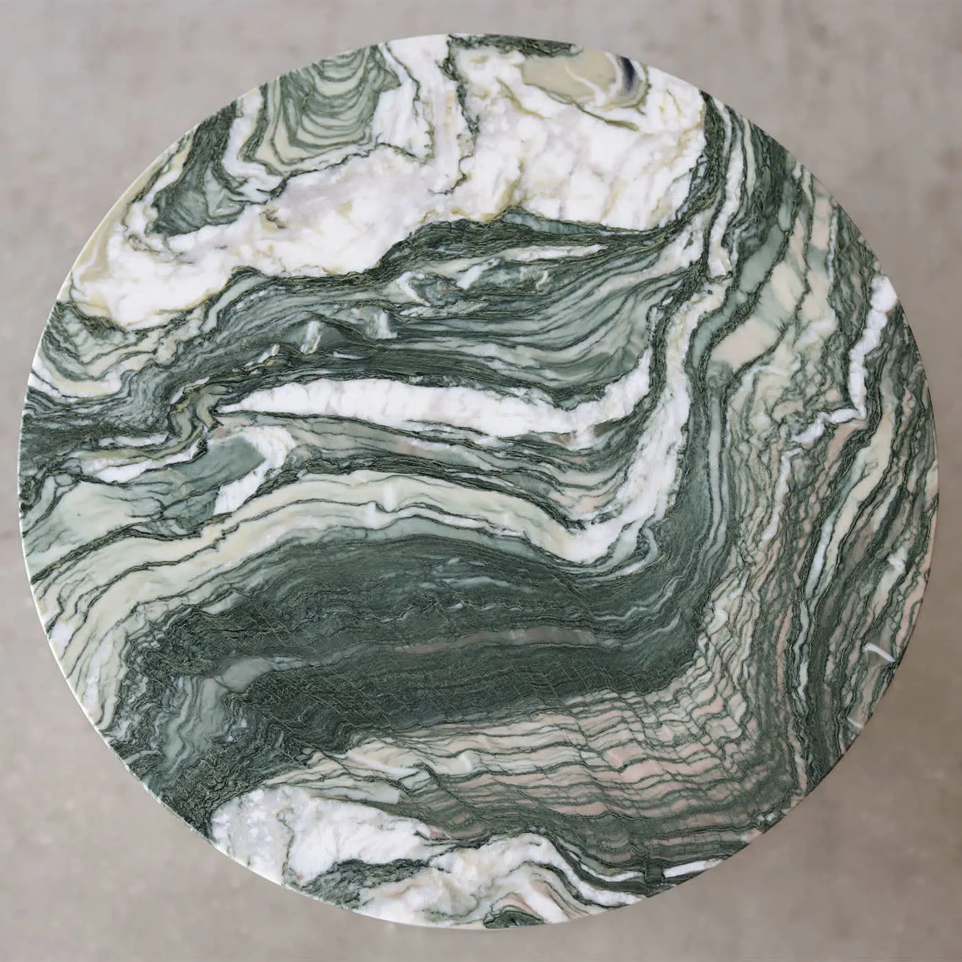 Haru Green Marble With Bronze Finish Metal Base Table