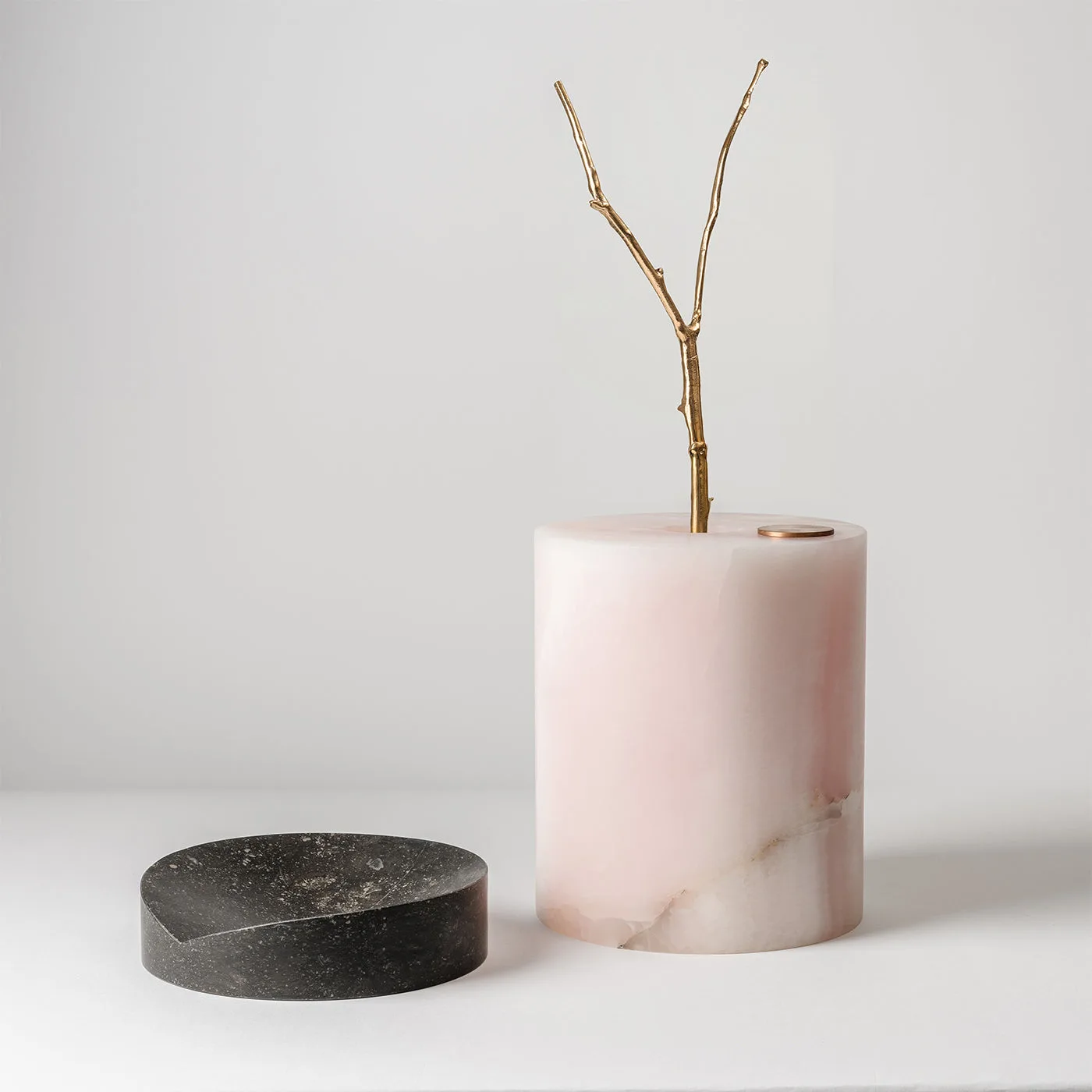 Here and Now Black Marquina and Pink Onyx Vase