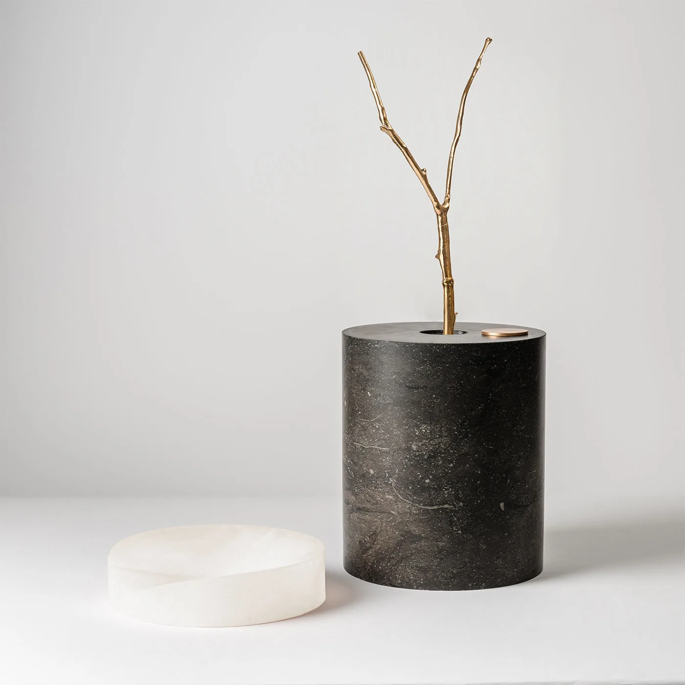 Here and Now White Onyx & Black Marquina Vase B