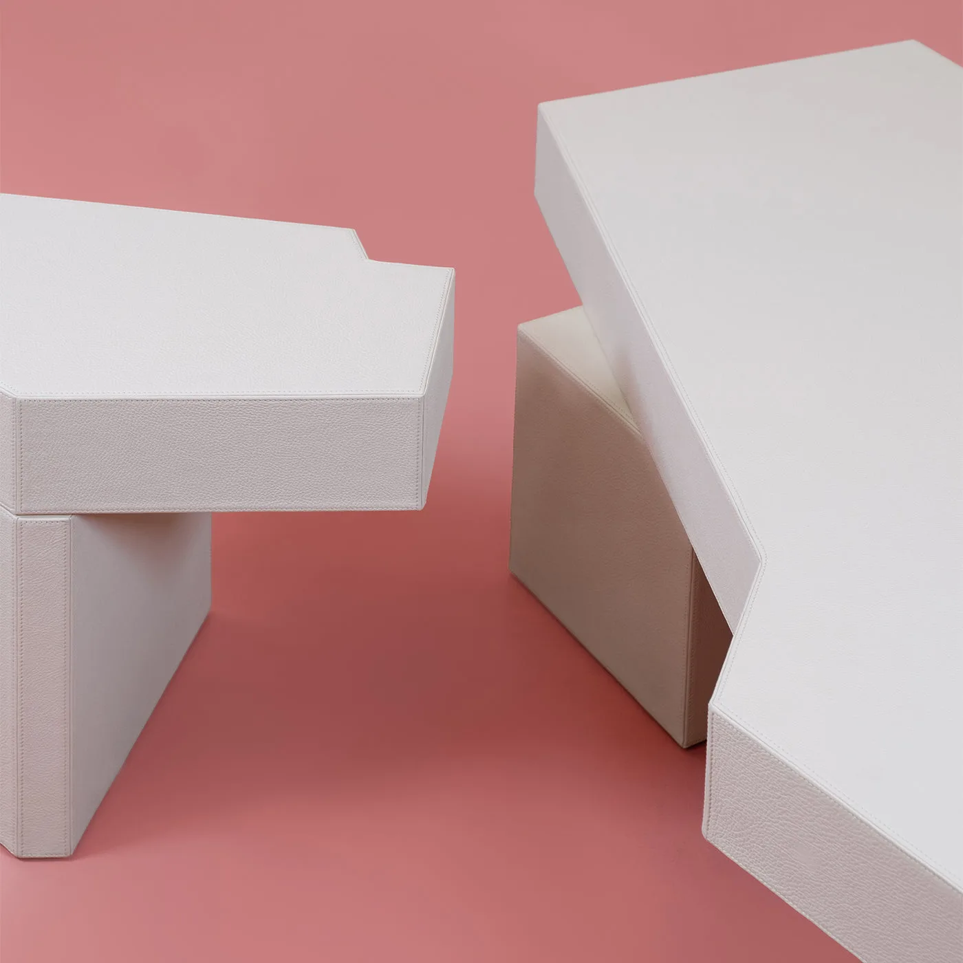 Hiri White Leather Coffee Table