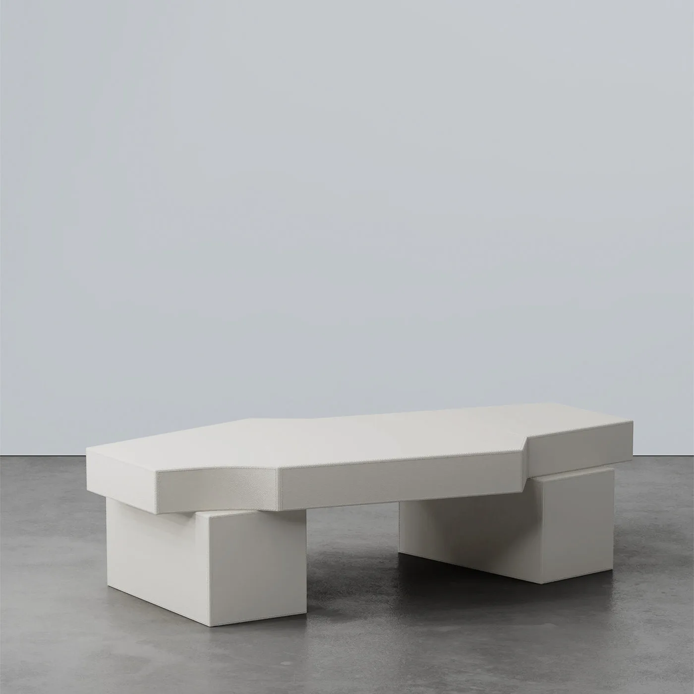 Hiri White Leather Coffee Table