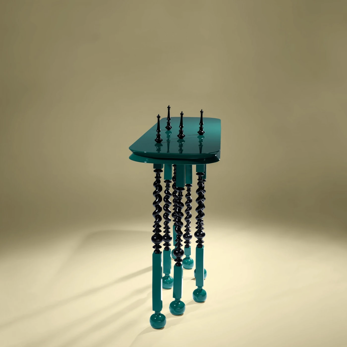 Indy Lacquer & Dark Mahogany Console