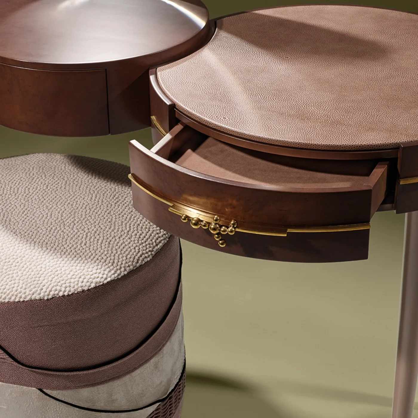 Infinity Leather Wrapped Dressing Table