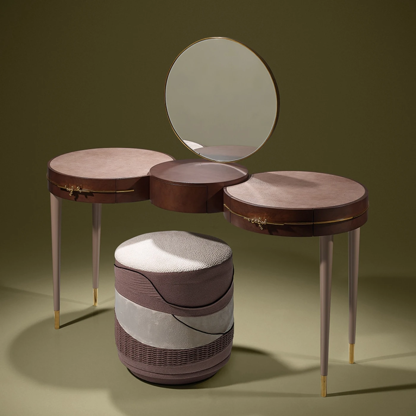 Infinity Leather Wrapped Dressing Table