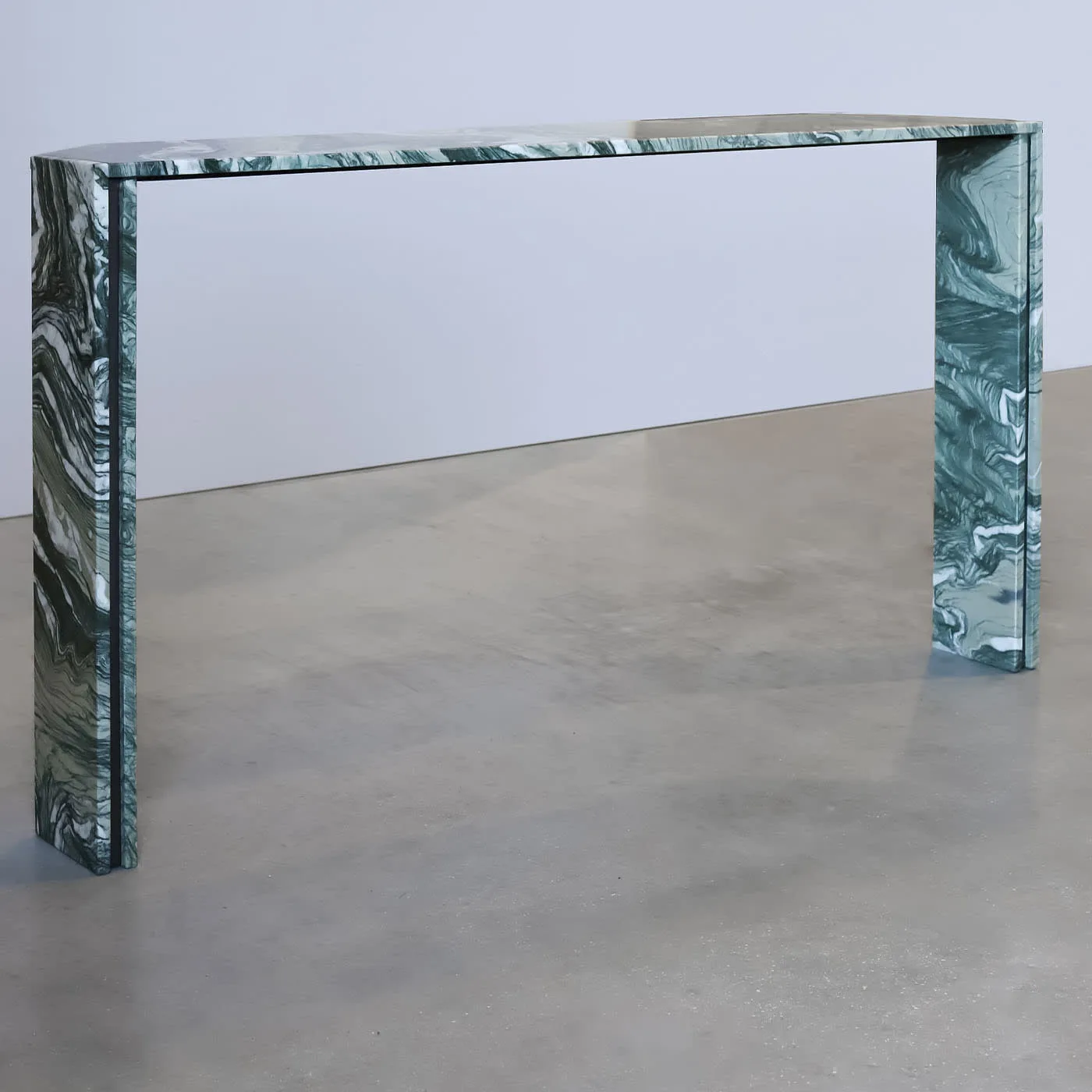 Innis Green Marble With Metal Insert Console