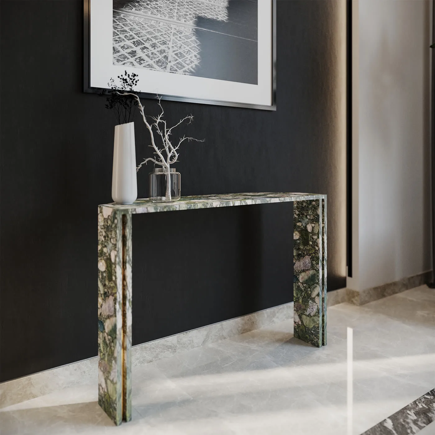 Innis Marinace Verde Marble Console