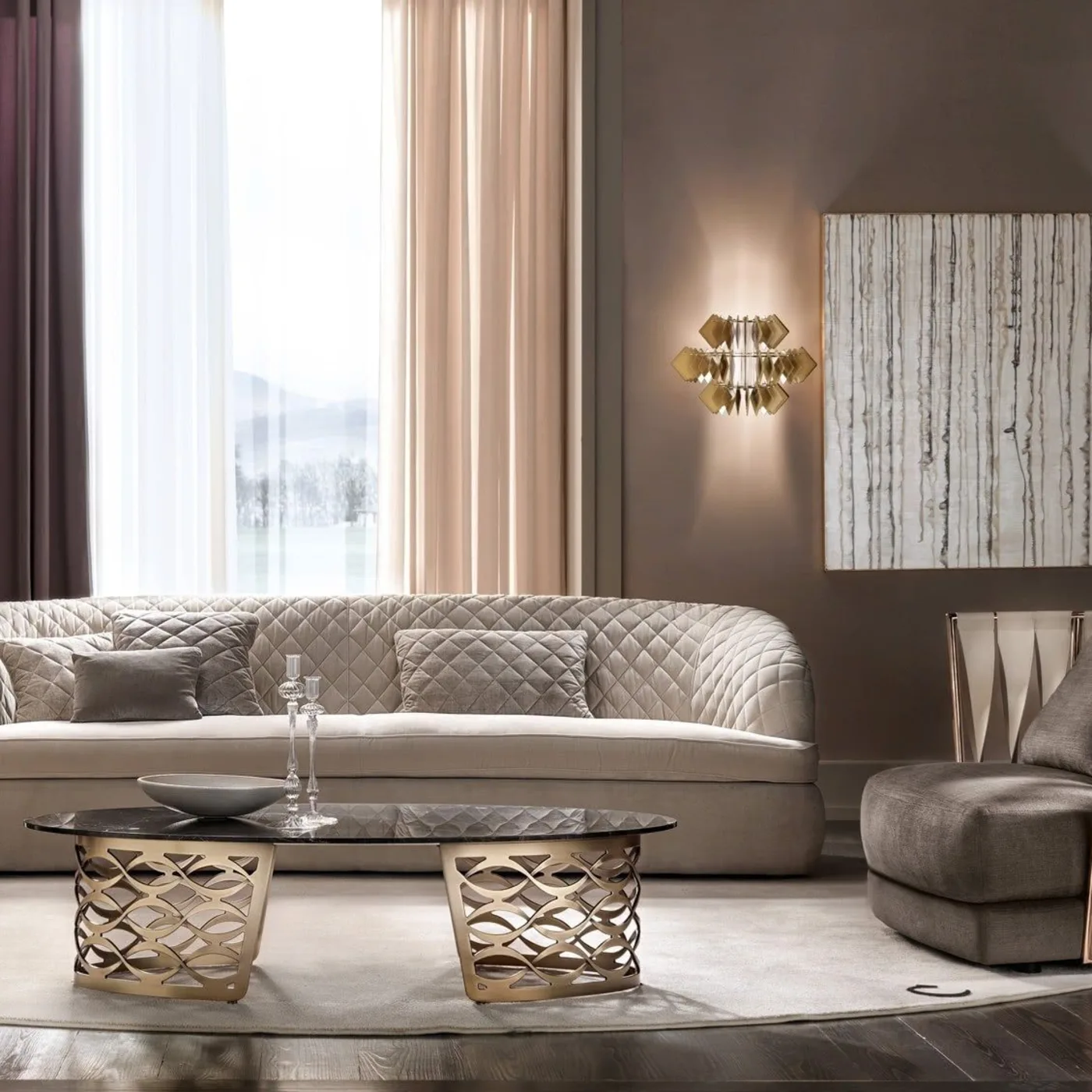 Isidoro Oval Marble Coffee Table For Living Room