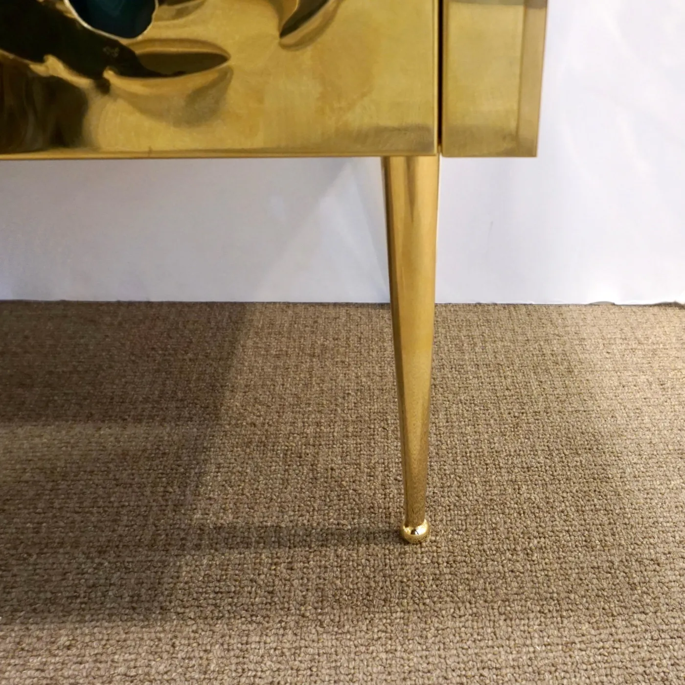 2 Door Brass Cabinet with Blue, Green & Purple Agate