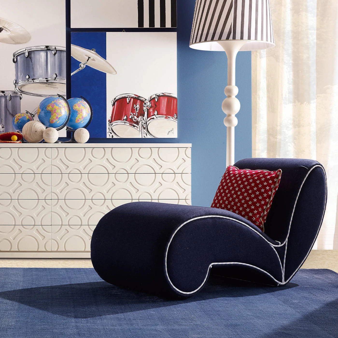 JN 122 Denim Chaise Lounge