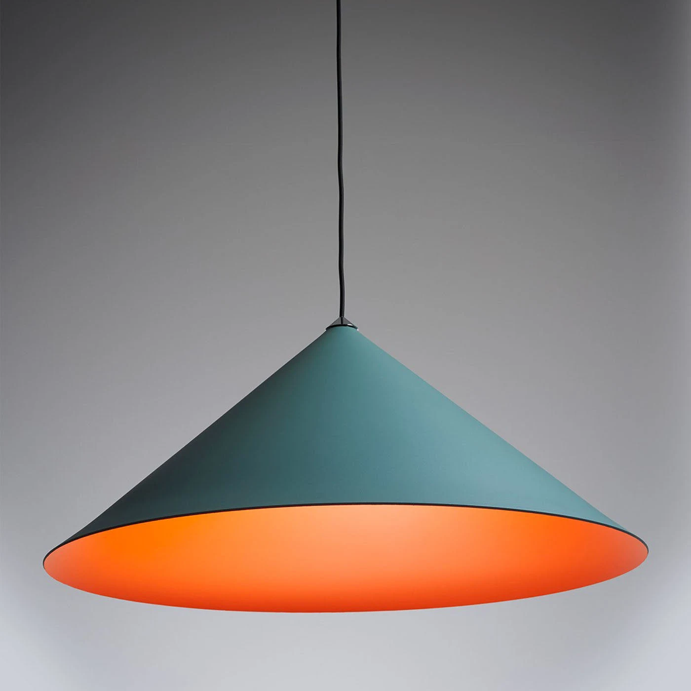Jeena Minimal Lantern Green Orange Iron Pendant Light