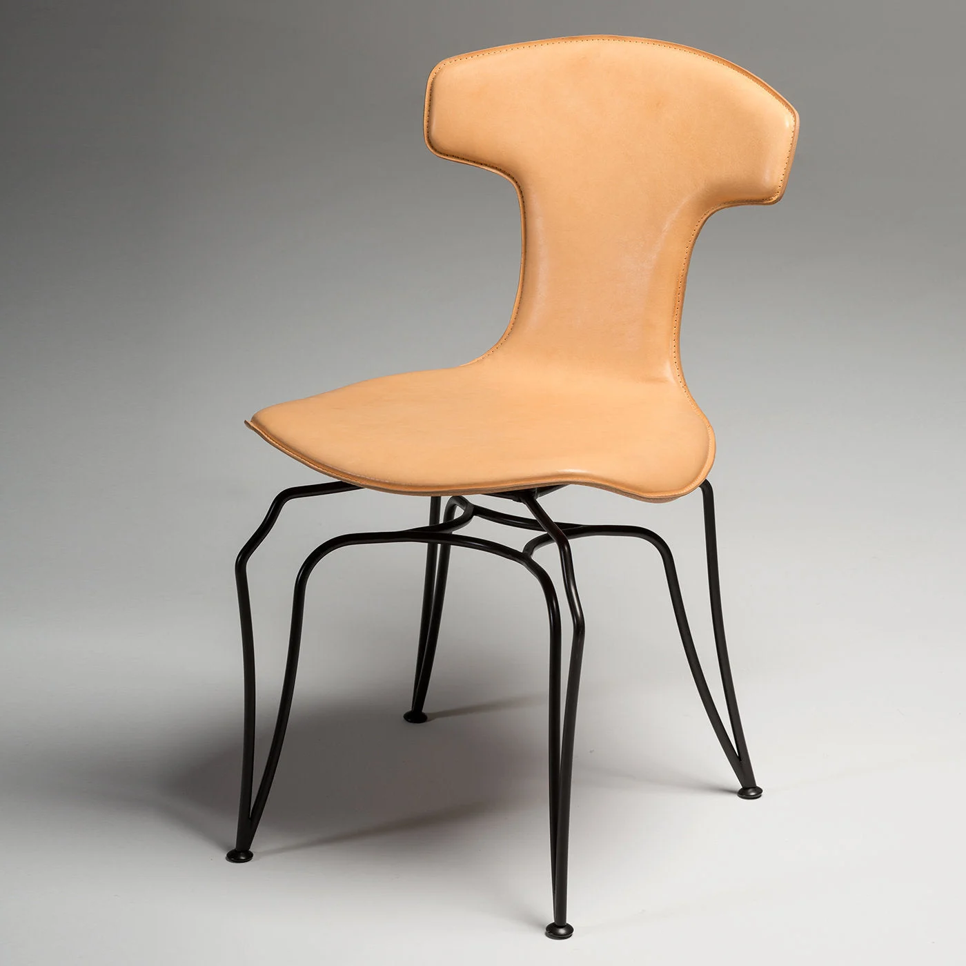 Jole Ligth Orange Leather Chair