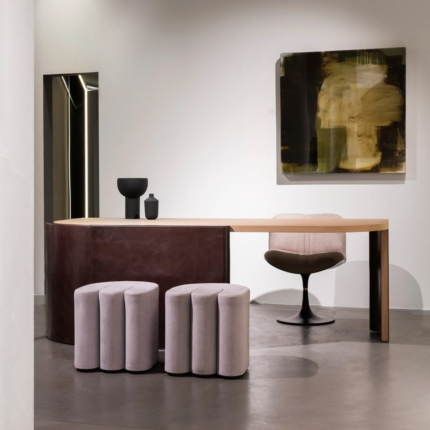 Joni Caramel Writing Desk By Christophe Delcourt