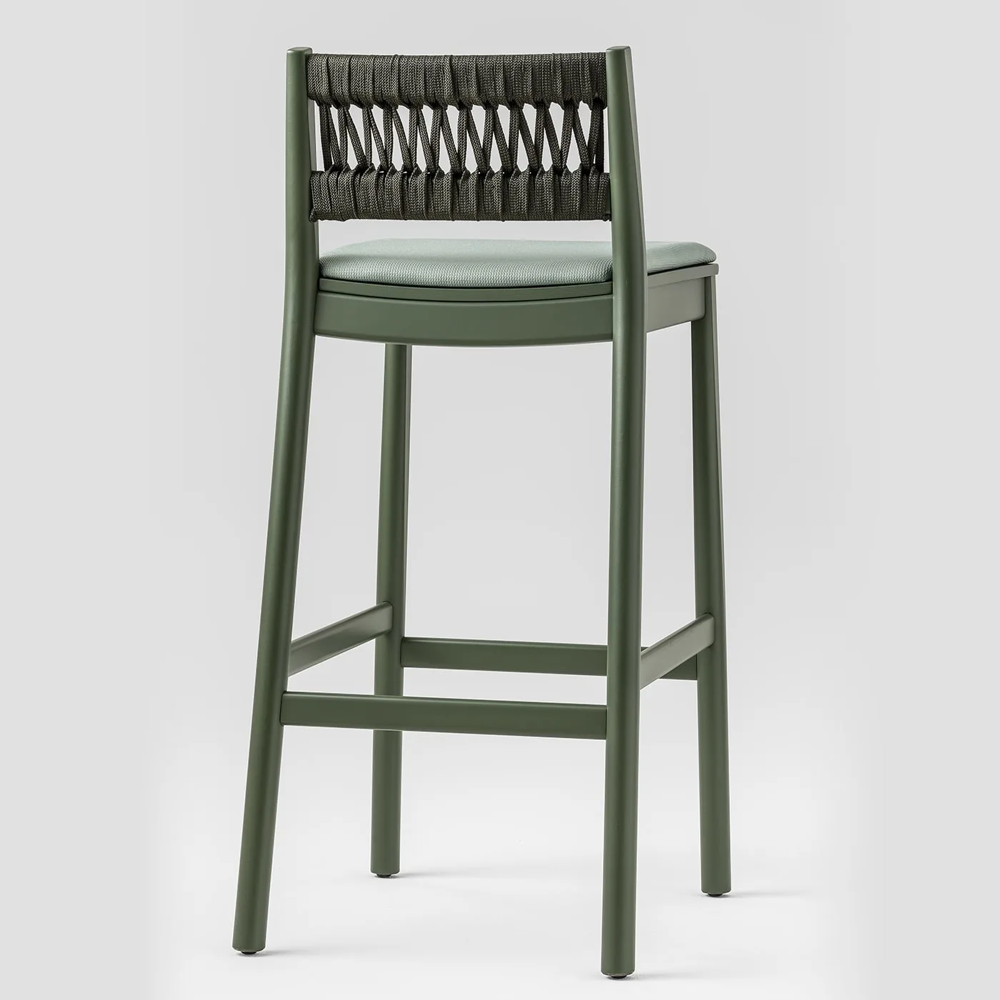Julie Dark Green Stool With Upholstered Seat By Emilio Nanni
