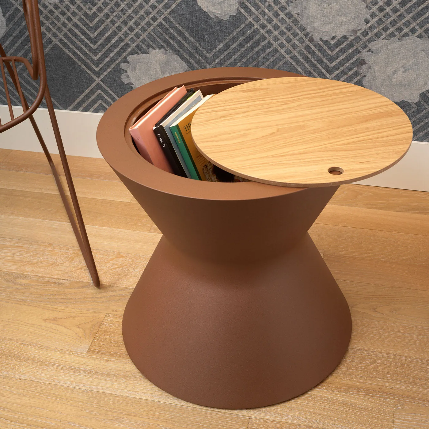 Kambo Corten Table With Storage Compartment