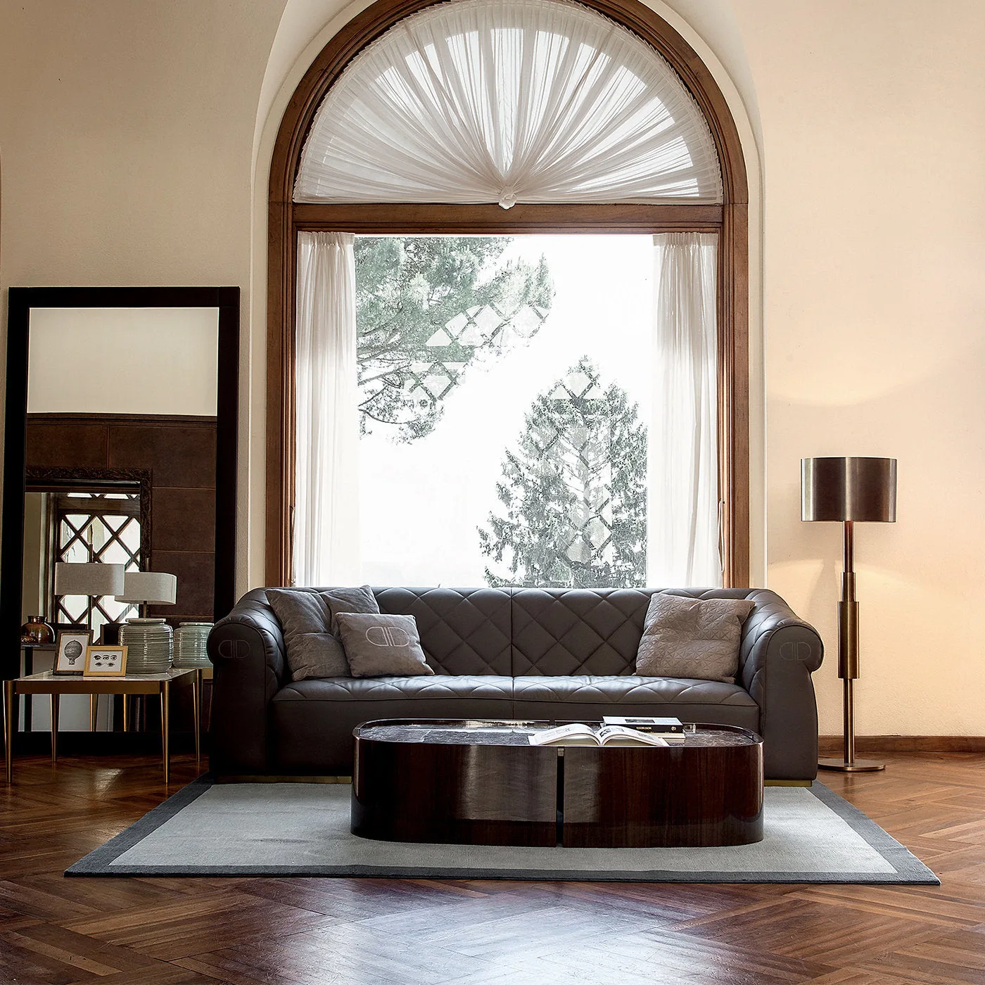 Kensington Walnut & Marble Coffee Table