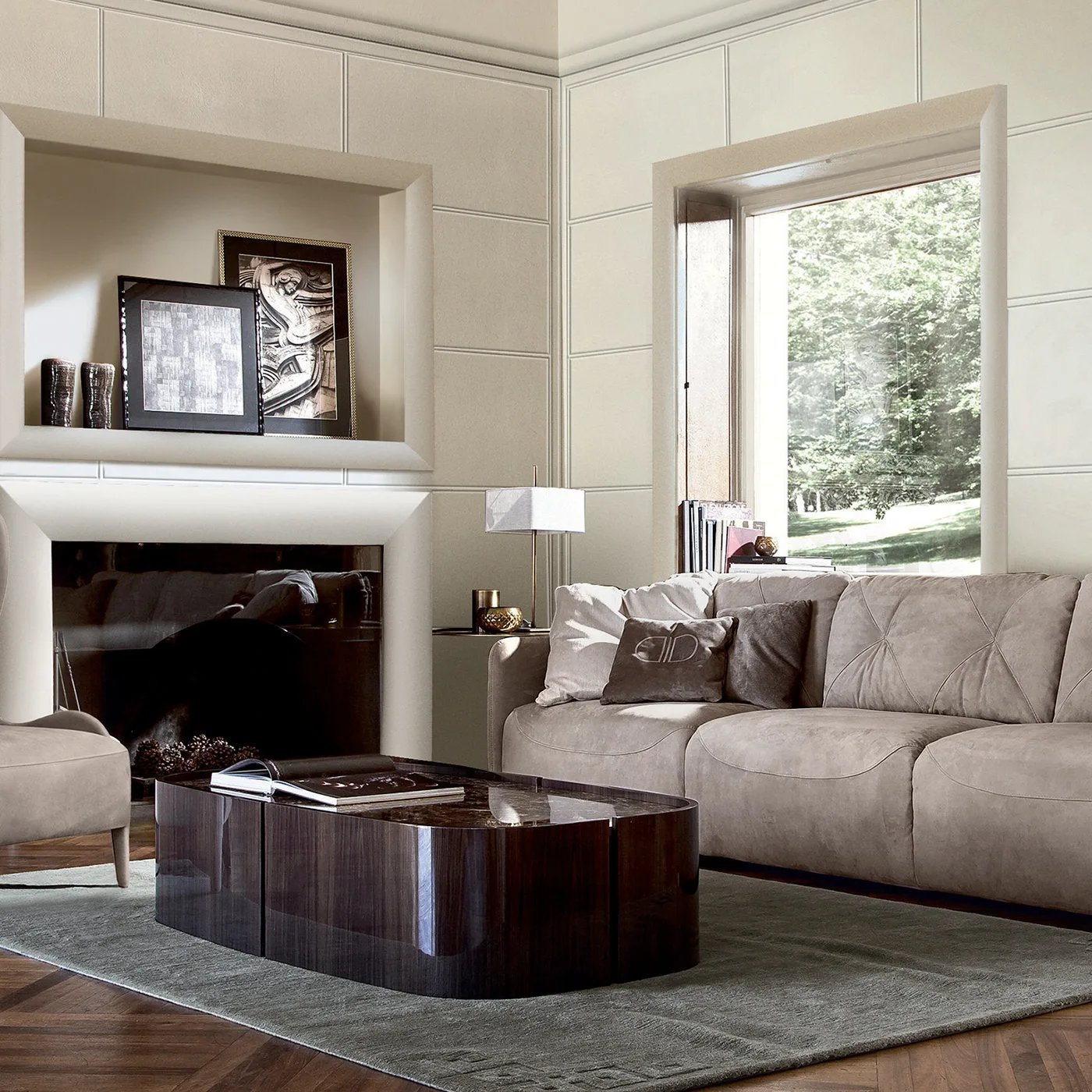 Kensington Walnut & Marble Coffee Table