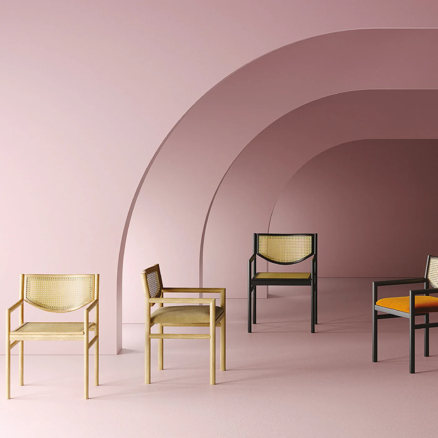 Klara natural ash wood & natural vienna straw chair by CSM