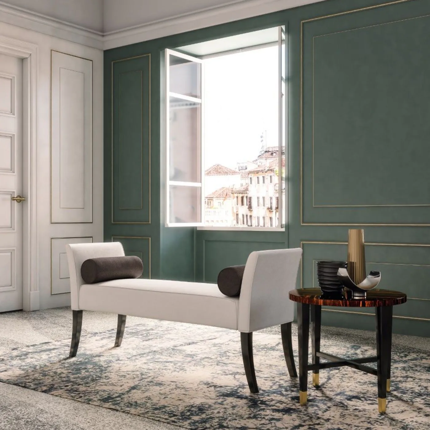 Kosta Upholstered Leather Bench