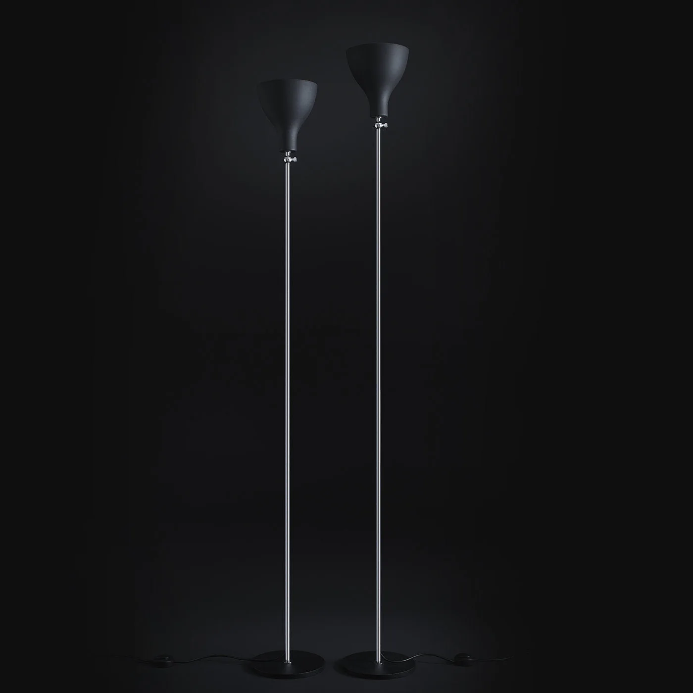 Lady V Black Low Floor Lamp in Brass