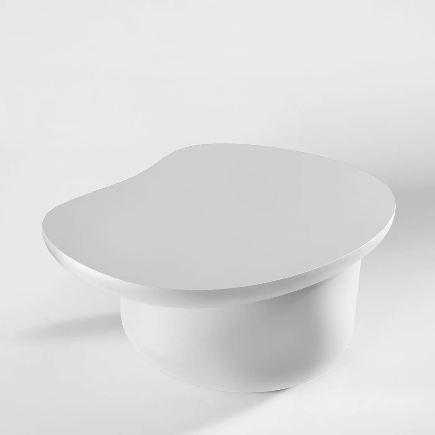 Laghi Lacquered Matte Off White Wood Coffee Table