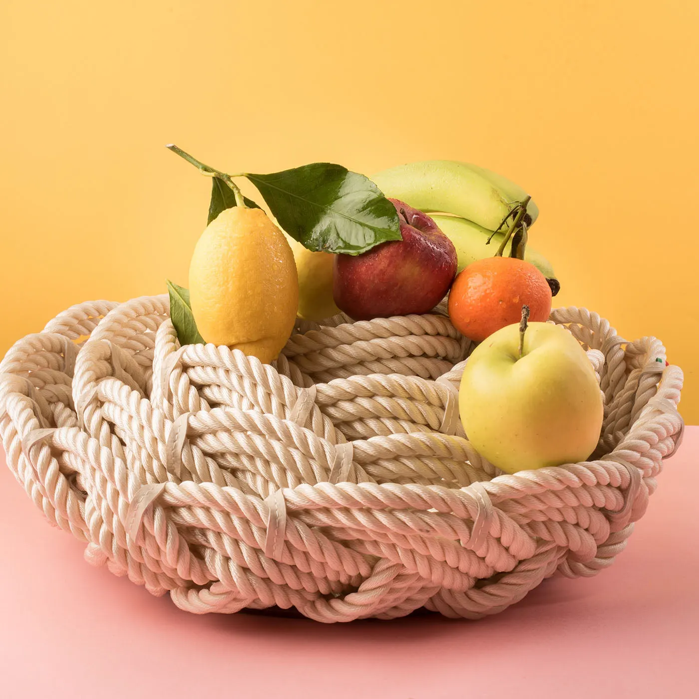 Large Cream Round Rope Basket