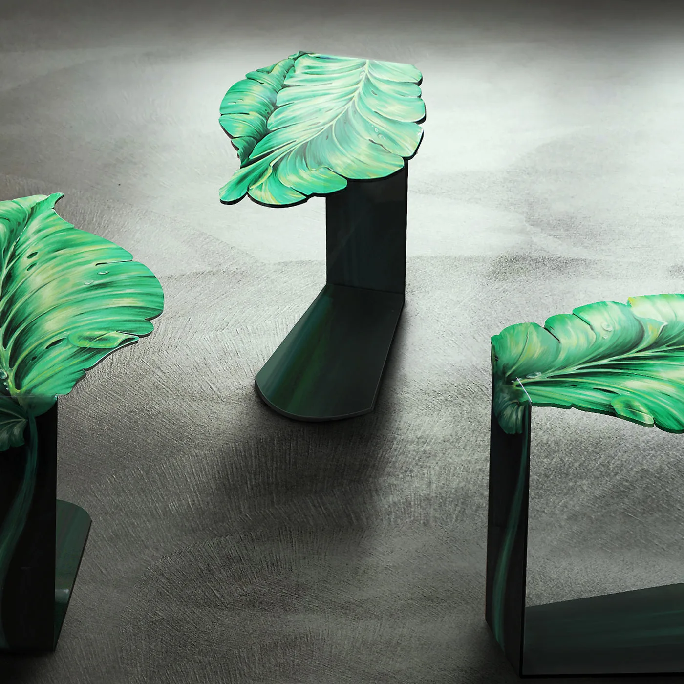 Leaf Side Table Decorated By Carlo Rampazzi