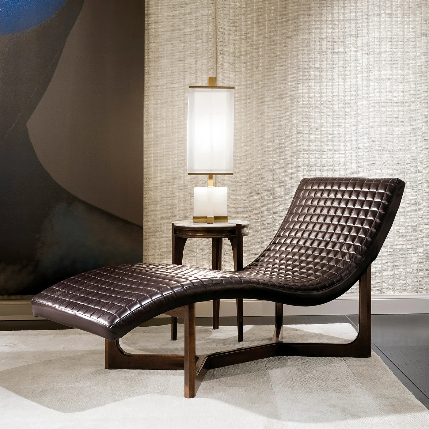 Leather And Mohogany Chaise Lounge