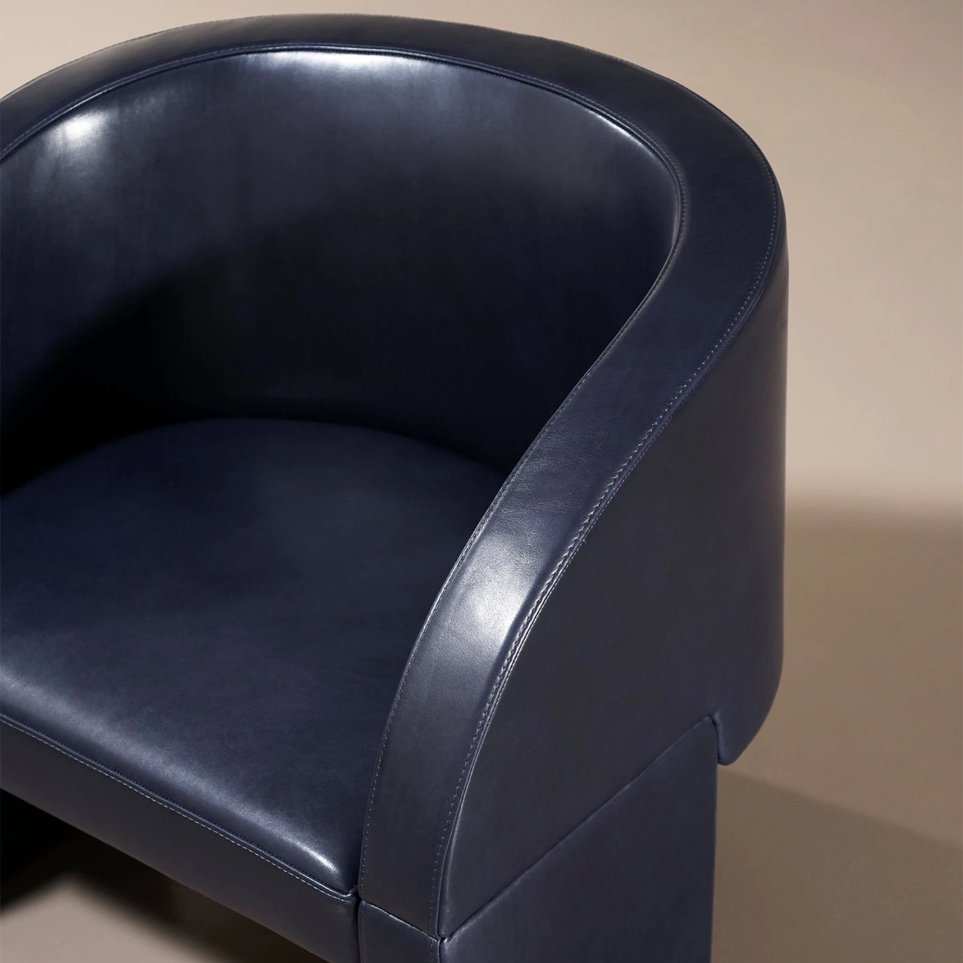 Blue Leather Lazy Bones Accent Chair