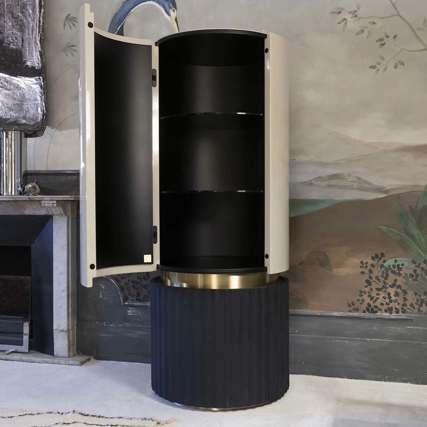 Lecoco Beige Sculptural Drink Cabinet