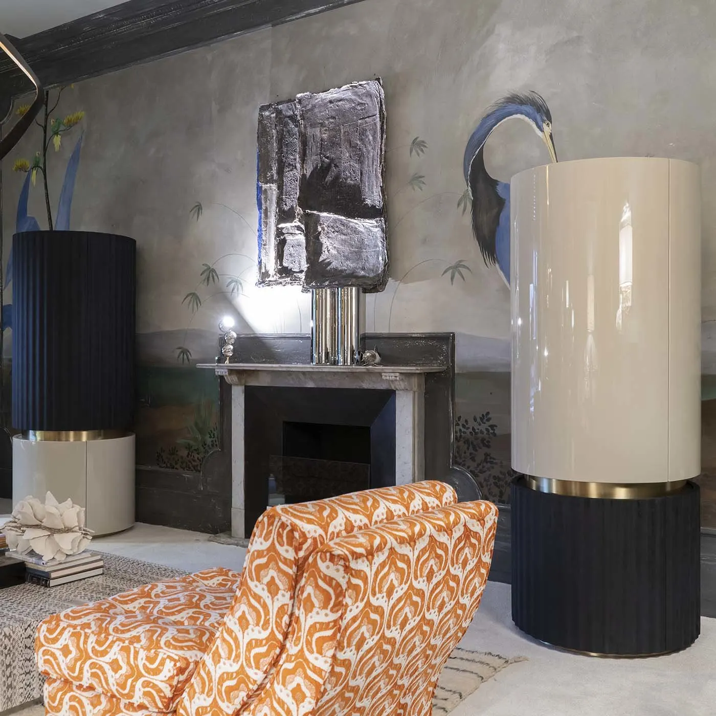 Lecoco Beige Sculptural Drink Cabinet