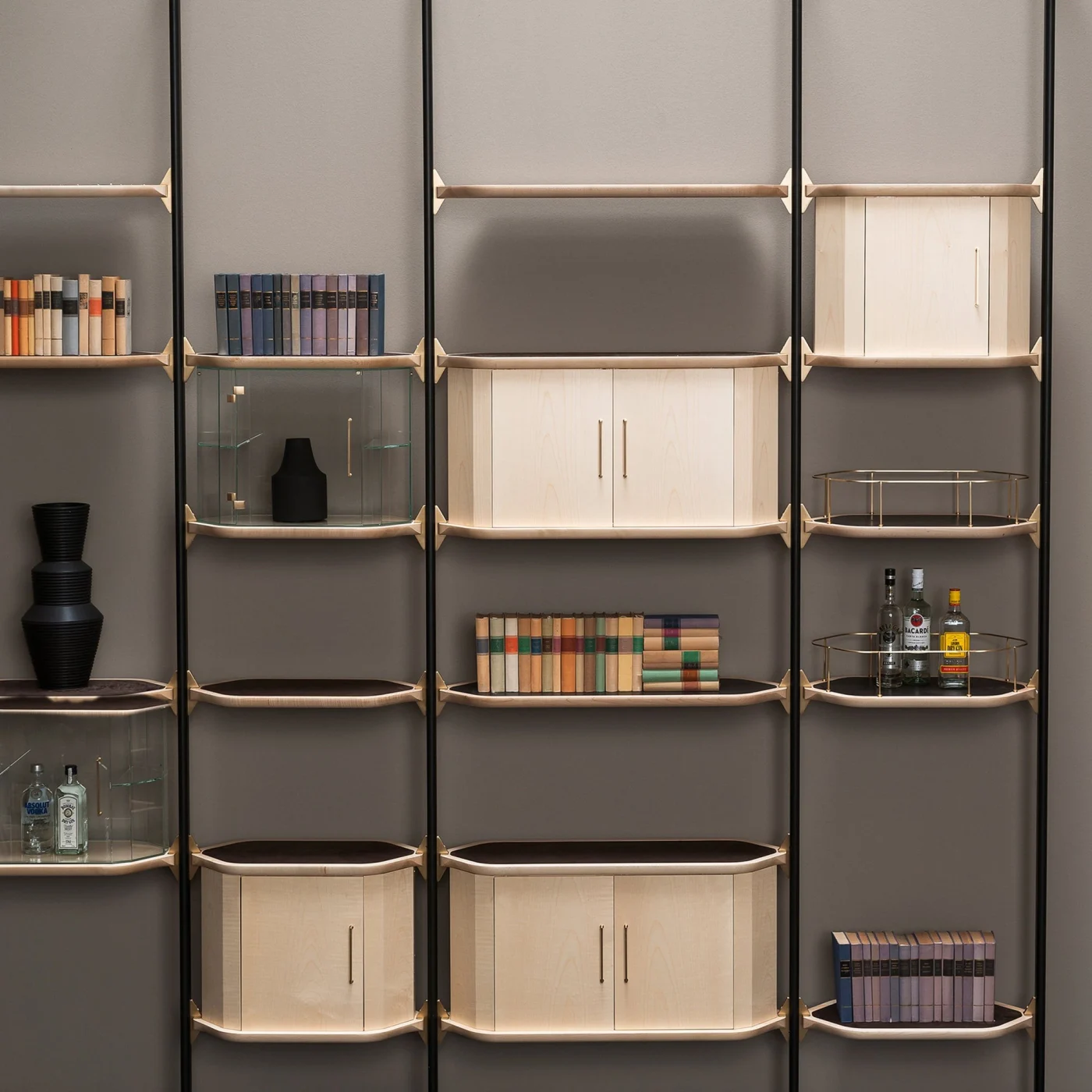Libelle Wall Solid Maple Bookcase By Pietro Russo
