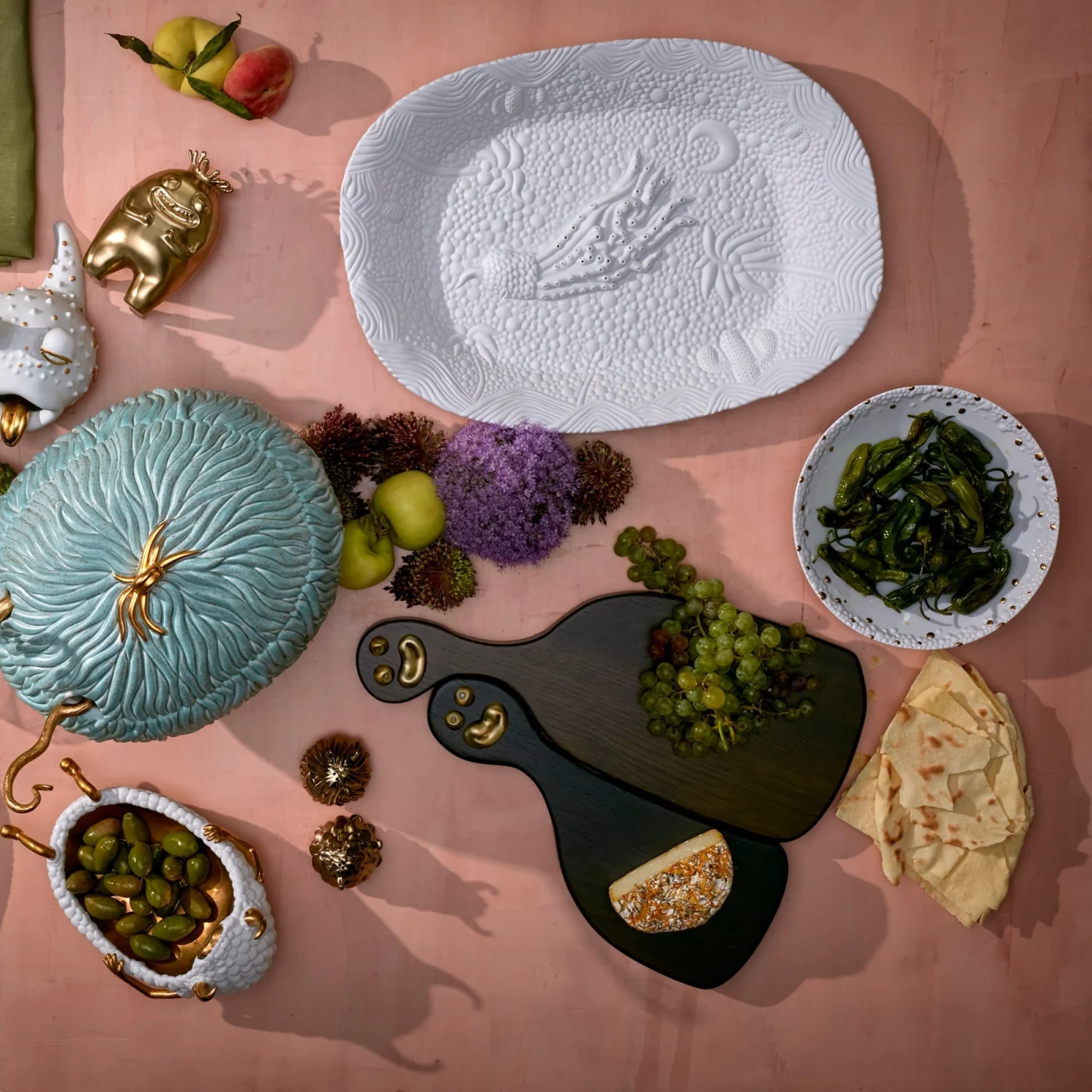 Light Blue Haas Fox Salad Monster Serving Bowl