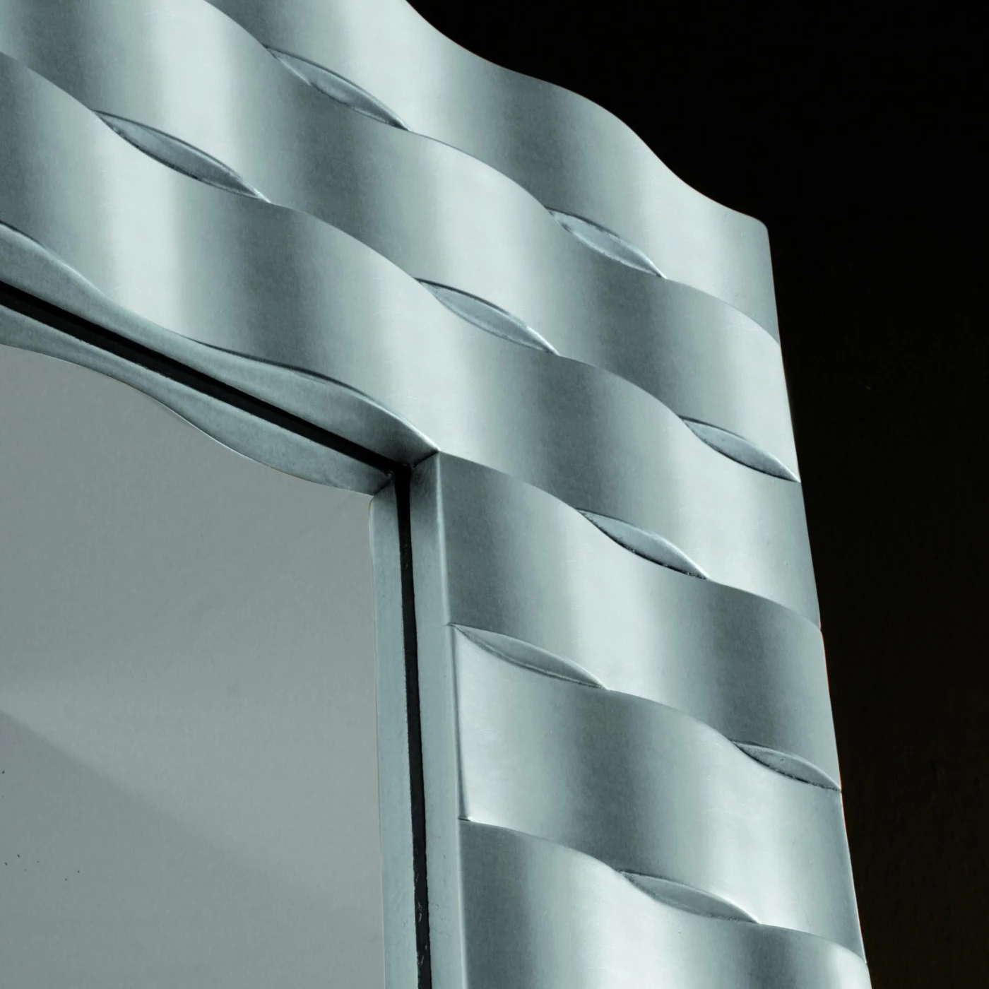 Orsi Ava Wooden Mirror Silver Foil