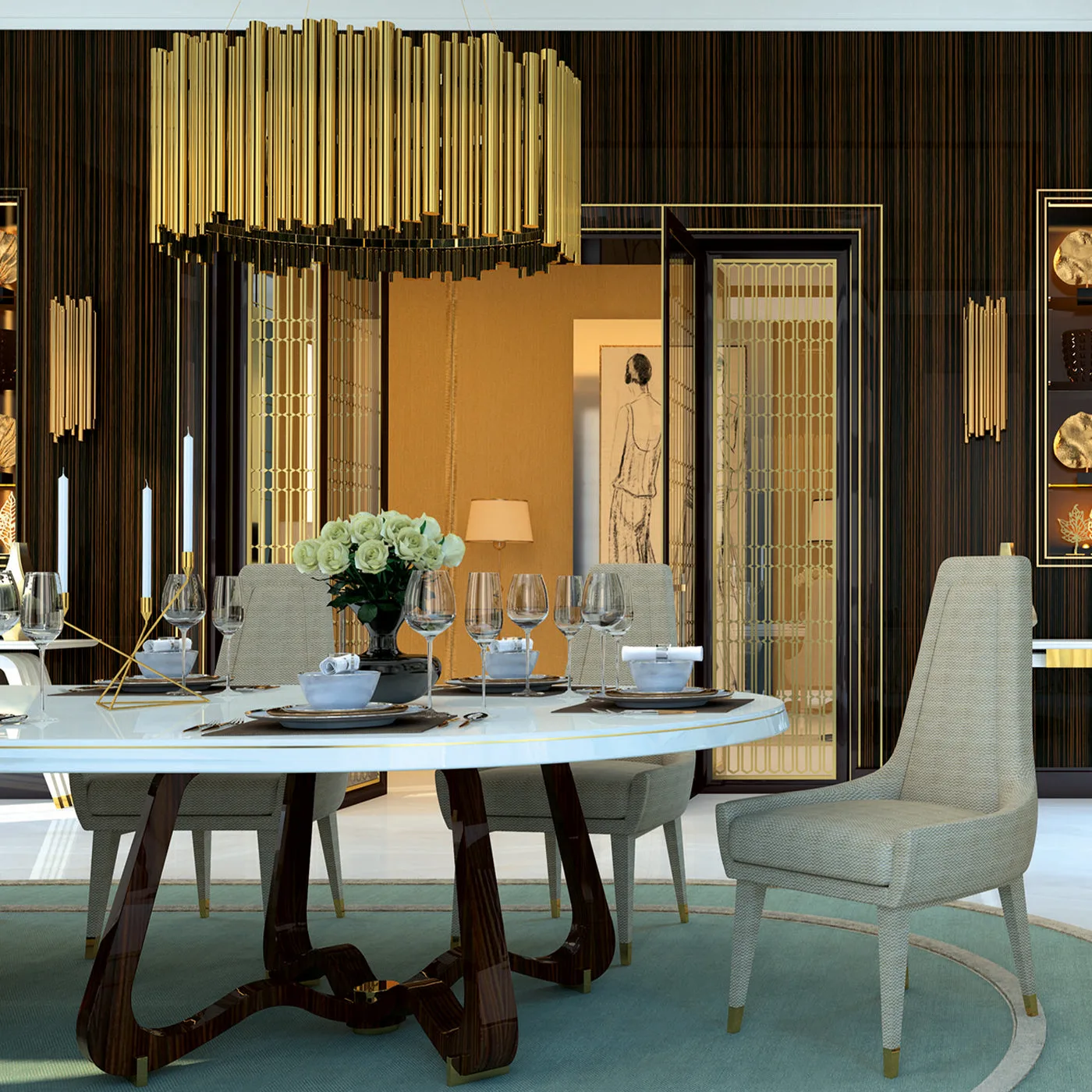 Liz High Beige Chair by Giannella Ventura