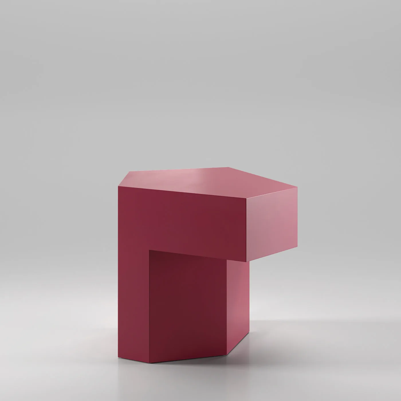 Lock Glossy Red Violet Wood Side Table