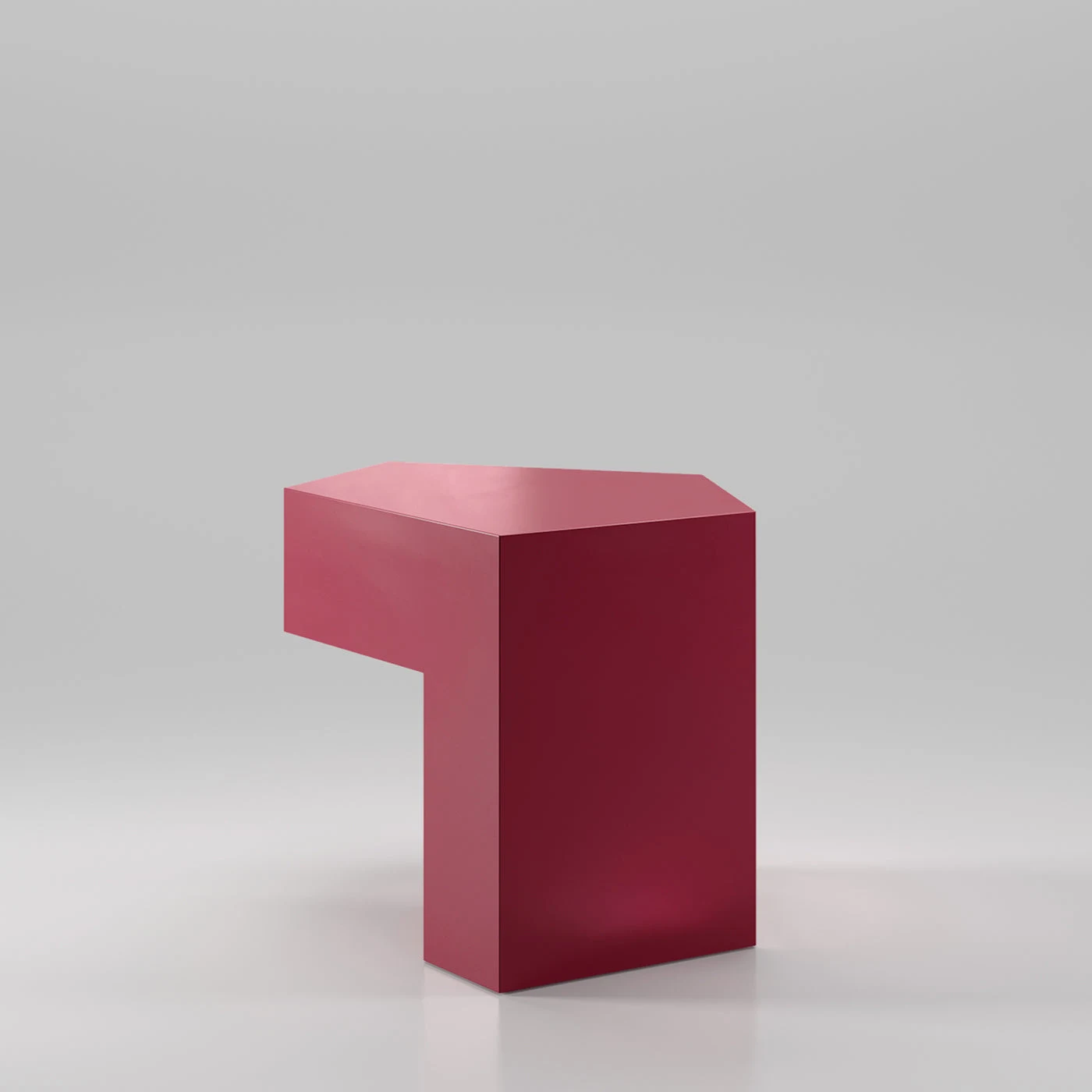 Lock Glossy Red Violet Wood Side Table