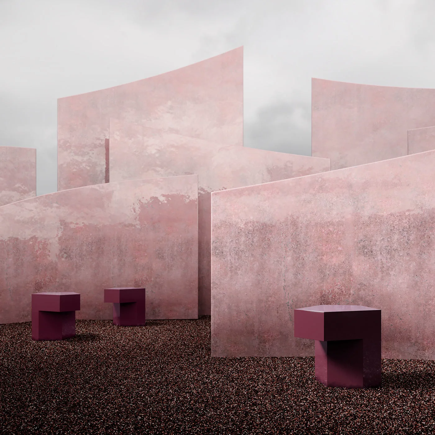 Lock Glossy Red Violet Wood Side Table