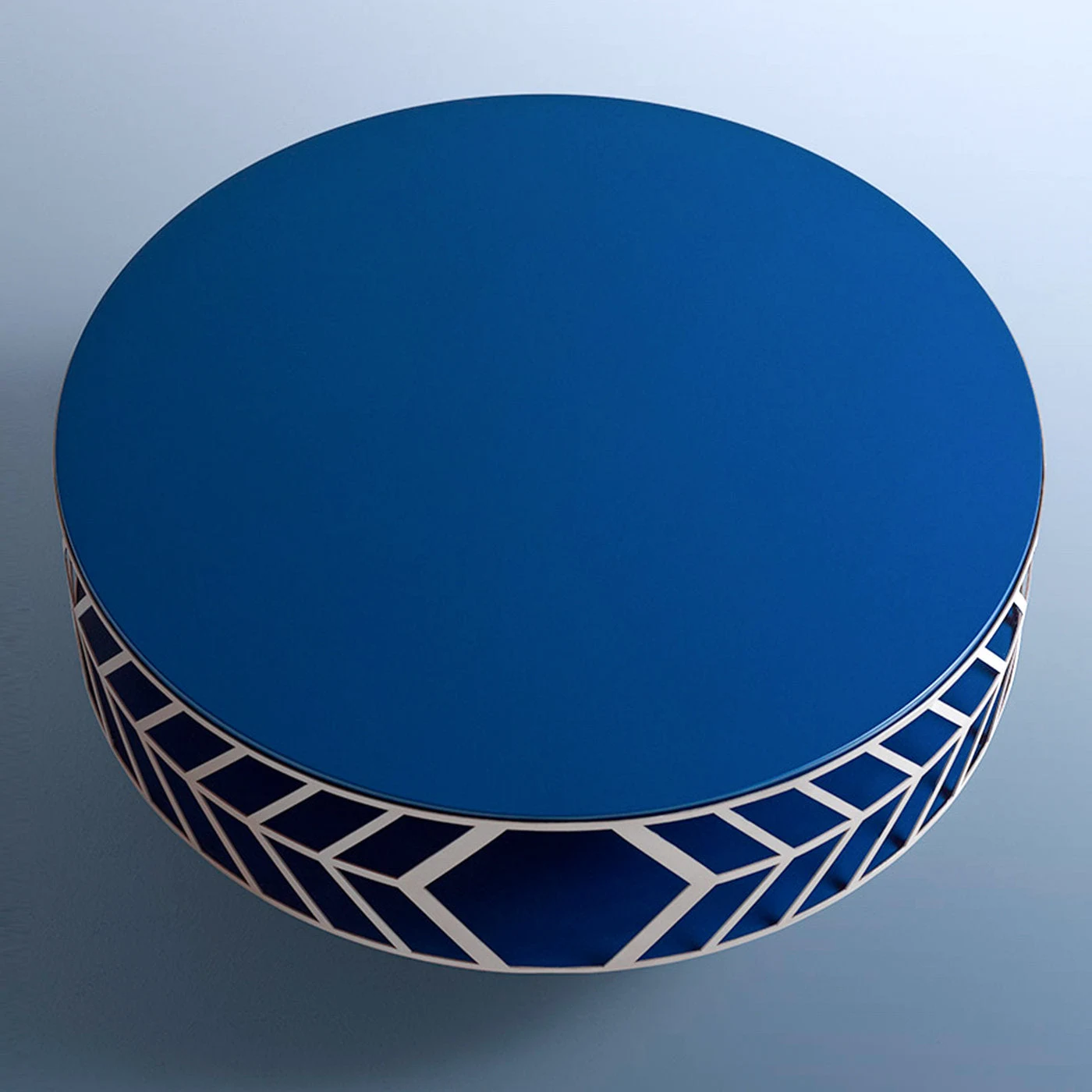 Lok Round Blue Coffee Table by Elena Salmistraro