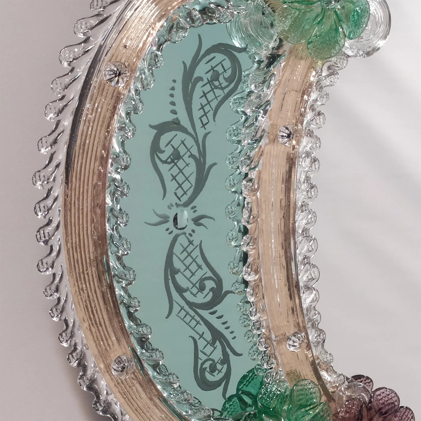London Venetian Wall Mirror in Murano Glass